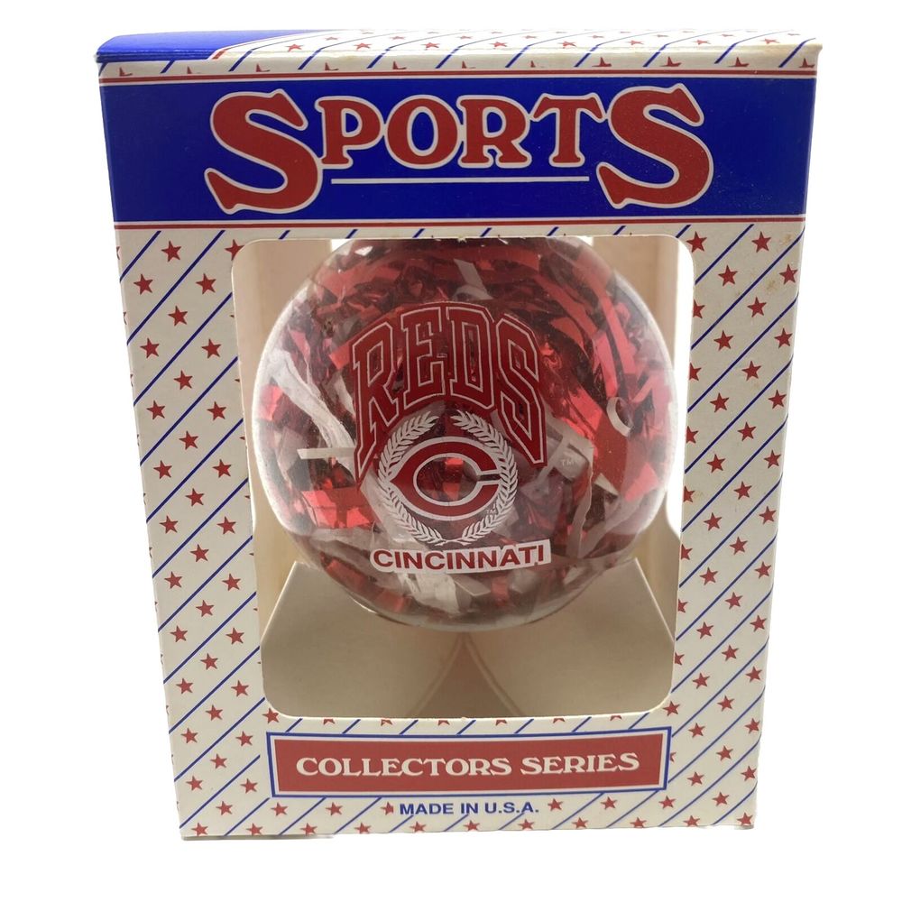 Cincinnati Reds Glass Christmas Ball Ornament Sports Collector Series VTG NEW